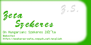 zeta szekeres business card